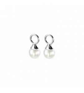 Zinzi zlv. creoolhangers witte parel rond 6 mm - 3191449