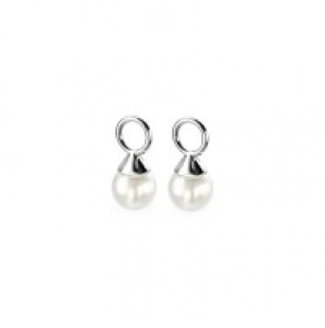 Zinzi zlv. creoolhangers witte parel rond 6 mm - 3191449