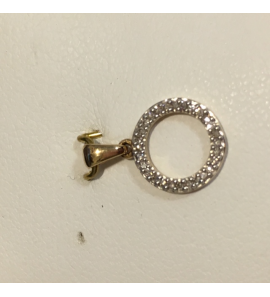 Goud hanger rondje open met diam. 0.06 crt. - 3191600