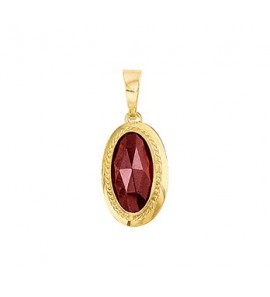 Goud hanger ovaal granaat - 3191603