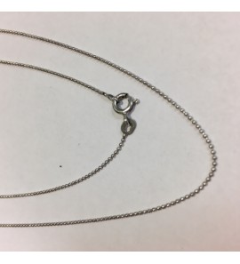 Wit goud collier bolletjes 1.0 mm 42 cm - 3191574