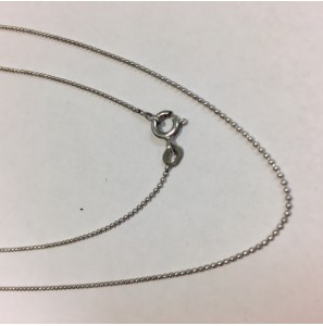 Wit goud collier bolletjes 1.0 mm 42 cm - 3191574