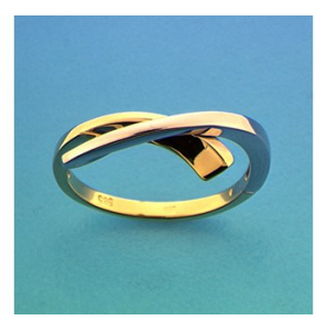Goud bicolour dames ring mt. 18 - 3191619