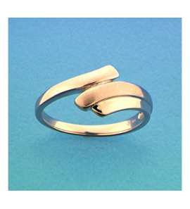 Wit goud dames ring mat/glans mt. 18.5 - 3191620