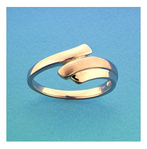 Wit goud dames ring mat/glans mt. 18.5 - 3191620