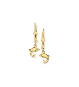 Goud oorhangers met dolfijn - 3191635