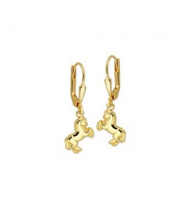 Goud oorhangers met paard - 3191636