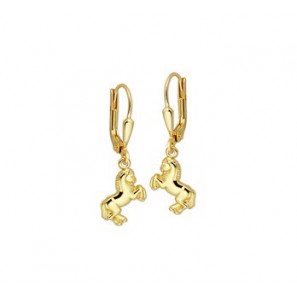 Goud oorhangers met paard - 3191636