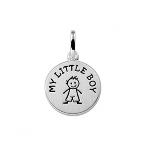 Zilver plaatje rond 12 mm met "Mij littele Boy" - 3191650