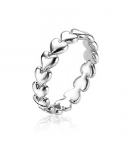 ZINZI zilv. ring met hartjes rondom maat 60 - 3193337