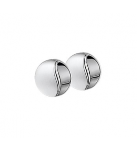 Zilver oorclips glans/mat rond - 3193174