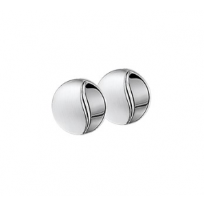 Zilver oorclips glans/mat rond - 3193174