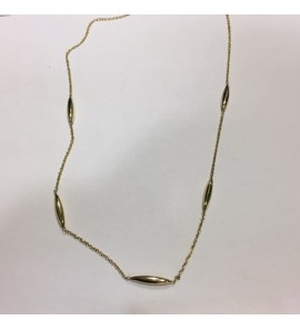 Goud collier anker met rijstkorrels 45 cm - 3193198