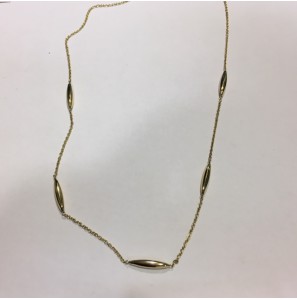 Goud collier anker met rijstkorrels 45 cm - 3193198