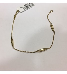 Goud armband anker met rijstkorrels 19 cm - 3193199