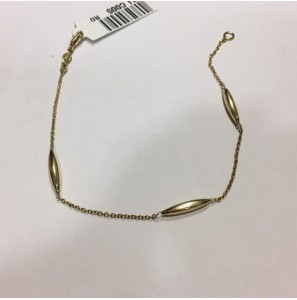 Goud armband anker met rijstkorrels 19 cm - 3193199