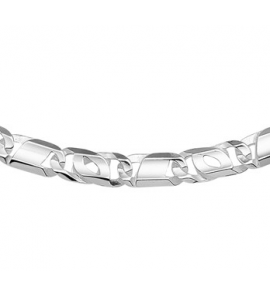 Zilver collier valkoog met plaatjes 7mm 50 cm - 3152124