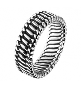 Zilver heren ring oxide 8 mm mt. 19¾ - 3193278
