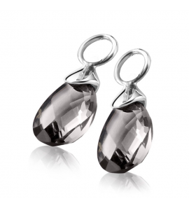 ZINZI zlv. creoolhangers druppel zwart - 3152170