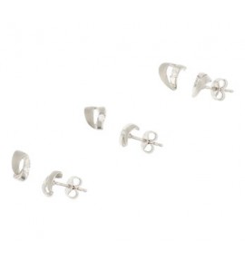 Zilver oorknop RH mat/glans met zirconia - 3152247