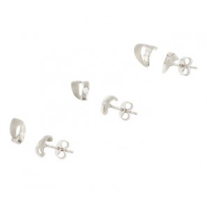 Zilver oorknop RH mat/glans met zirconia - 3152247