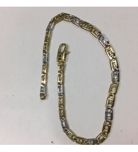 Goud armband bicolour valkenoog 21 cm - 3193226