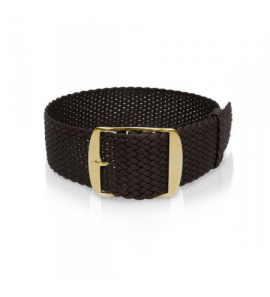 Perlon band zwart sluiting geel 20 mm - 3193231