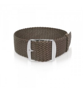 Perlon band licht-bruin sluiting wit 20 mm - 3193234