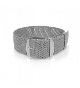 Perlon band licht-grijs sluiting wit 20 mm - 3193237