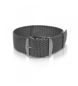 Perlon band donker-grijs sluiting wit 20 mm - 3193238
