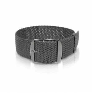 Perlon band donker-grijs sluiting wit 20 mm - 3193238