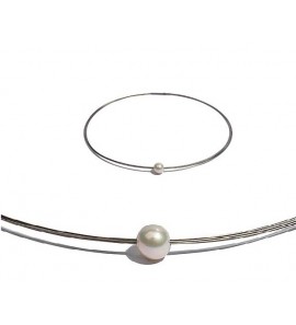 Di Perle edelstaal collier 5-rij met zoetwater parel wit 10-11 mm - 3193250