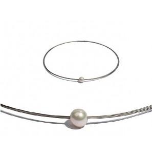 Di Perle edelstaal collier 5-rij met zoetwater parel wit 10-11 mm - 3193250