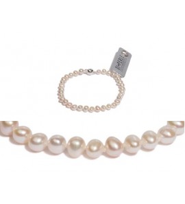 Di-Parle armband zoetwater wit 5-6 mm met zlv. magneetsluiting 19 cm - 3193254