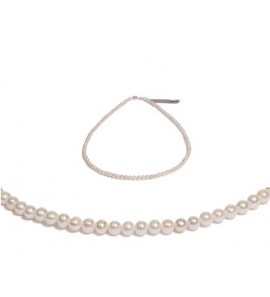 Di-Pelrle collier zoetwater wit 5-6 mm met zlv. magneetsluiting 50 cm - 3193257
