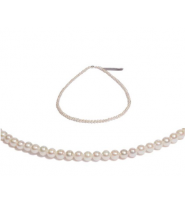 Di-Pelrle collier zoetwater wit 5-6 mm met zlv. magneetsluiting 50 cm - 3193257