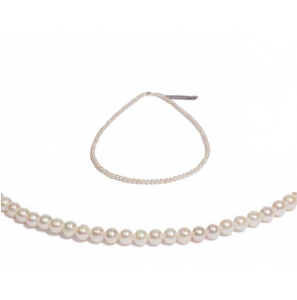 Di-Pelrle collier zoetwater wit 5-6 mm met zlv. magneetsluiting 50 cm - 3193257