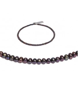 Di-Perle collier zoetwater zwart 5-6 mm 45 cm - 3193261
