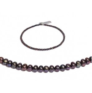 Di-Perle collier zoetwater zwart 5-6 mm 45 cm - 3193261