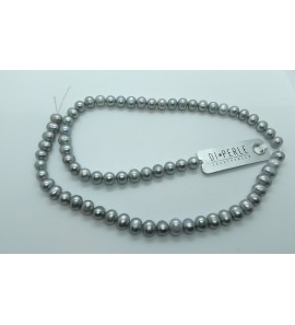 Di-Perle zoetwaterparel ovaal licht grijs 6-7 mm 45 cm - 3193262