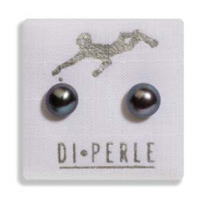 Di-Pelrle oorknop met zoetwaterparel donker grijs 6-7 mm - 3193268