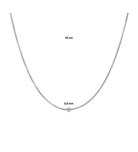 Zilver RH collier venetiaans rond 0.8 mm 42 cm - 3193314