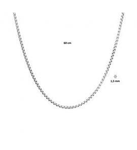 Zilver RH collier venetiaans rond 1.5 mm 60 cm - 3193316