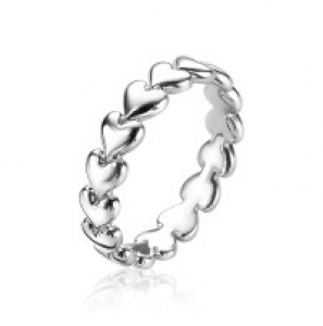 ZINZI zilv. ring met hartjes rondom maat 56 - 3193370