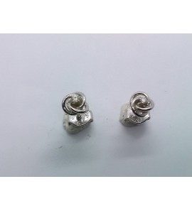 Goud wit oorknop wolmerk met 2 x 0.03 crt bril. - 3152455