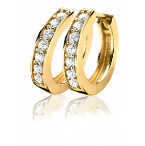 ZINZI zlv. klapcreolen 15x3 mm geel verguld met zirconia - 3152535