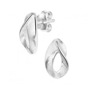 Zilveren oorknop RH fantasie gescratcht/glans - 3160152