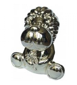 Verzilverde spaarpot leeuw - 3160161