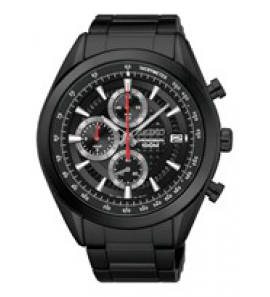 Seiko heren chronograaf HC bracelet zwart 100m - 3160242