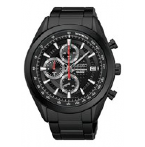 Seiko heren chronograaf HC bracelet zwart 100m - 3160242